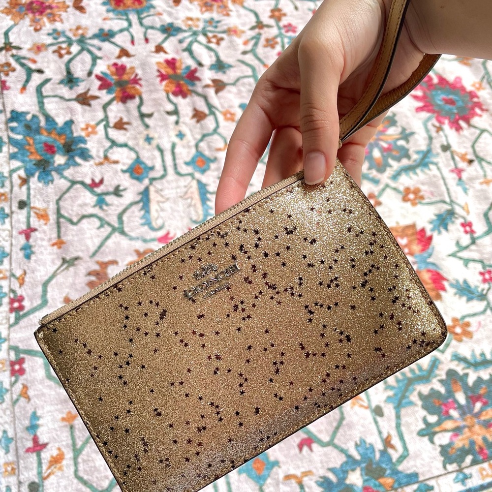 Coach Glitter Star Wristlet